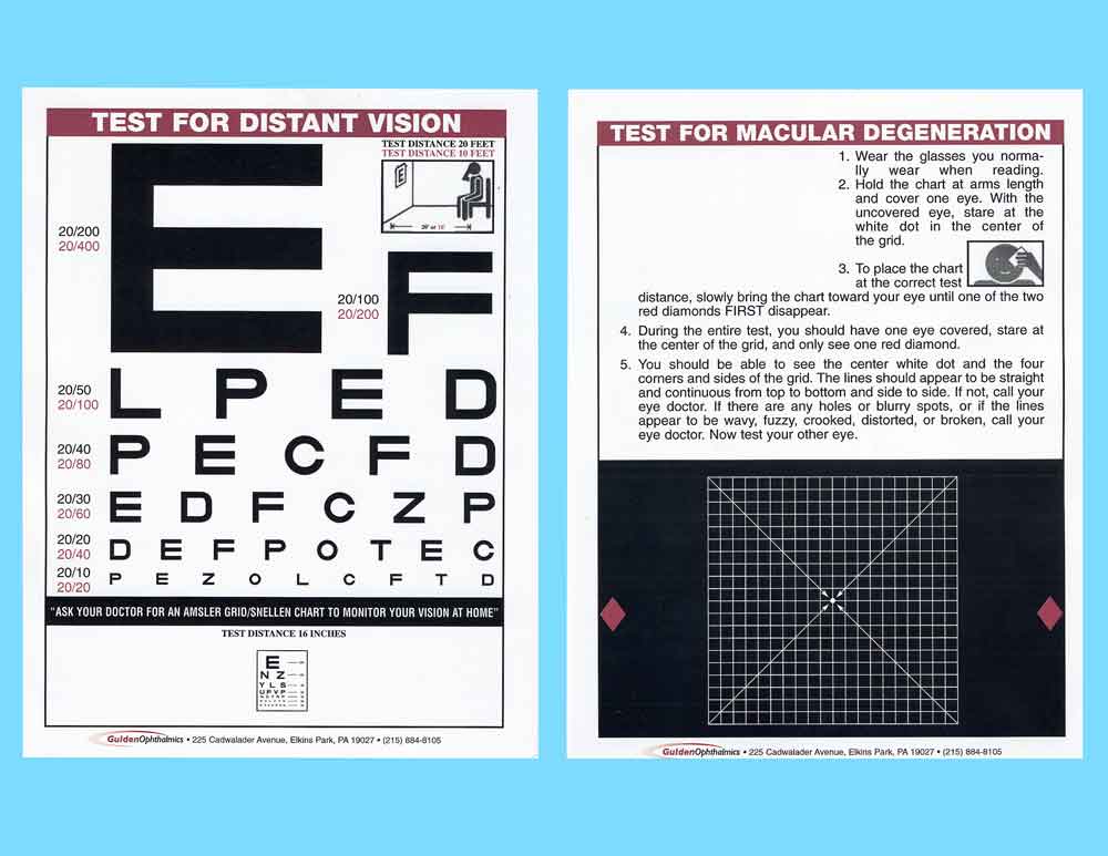 Neumueller Eye Test Card test chart